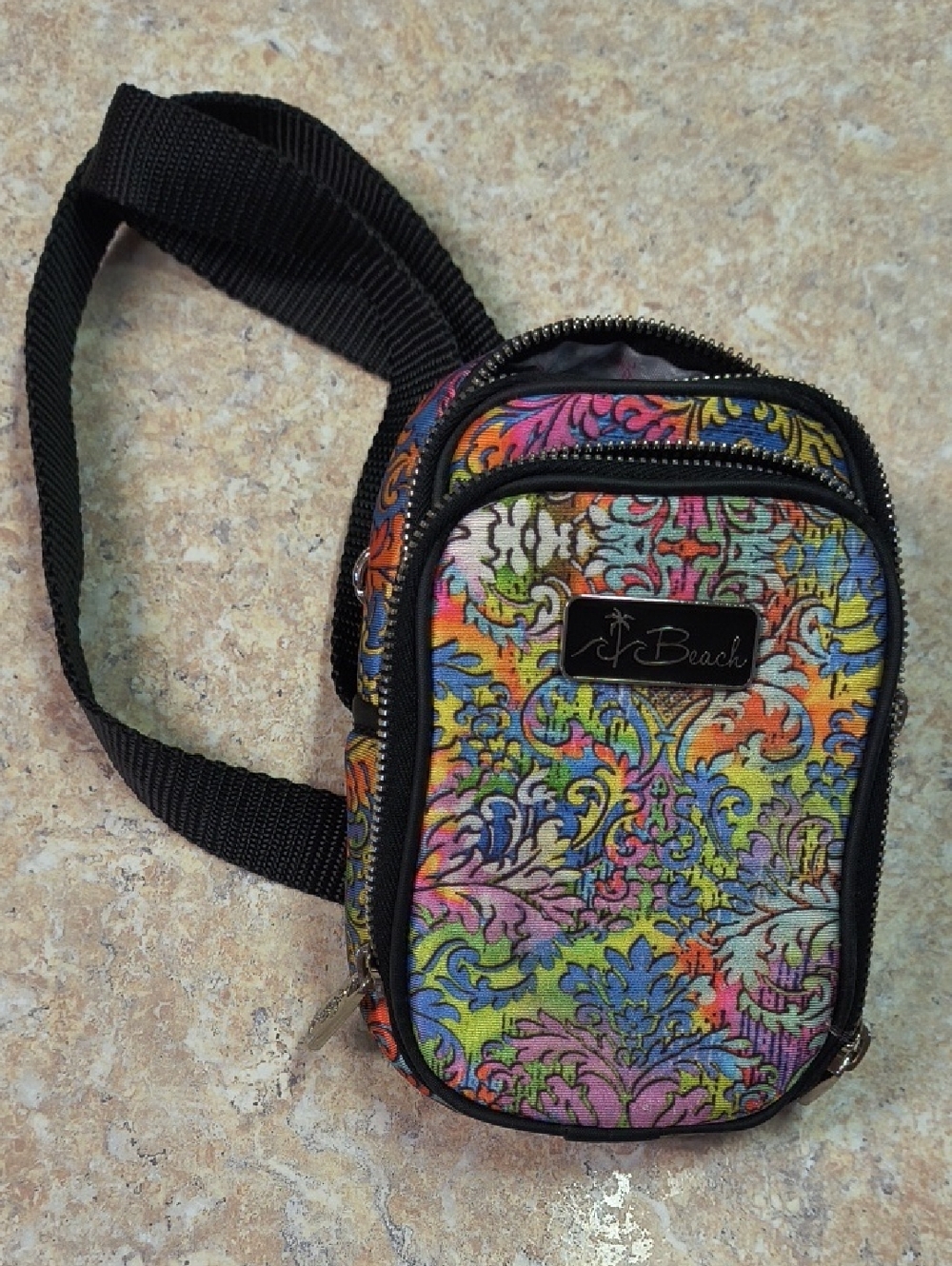 Beach Multicolor Pattern Crossbody Pouch Like New